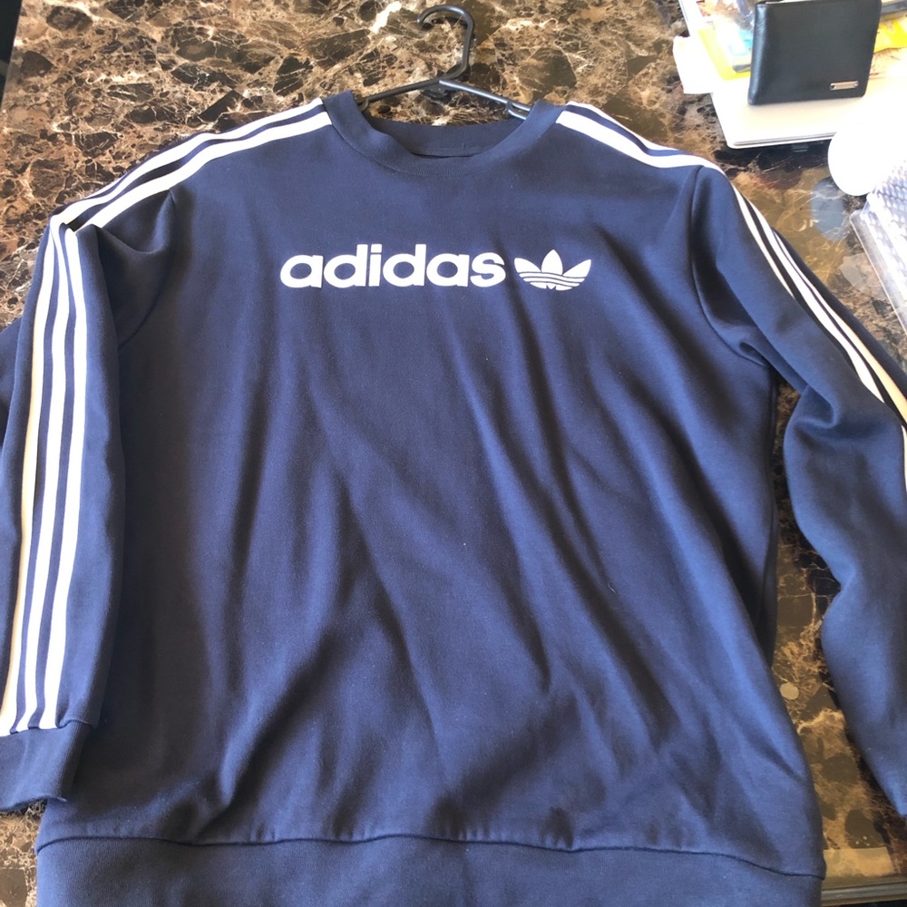 Boxy Tri-Stripe ADIDAS Navy Blue Sweater
